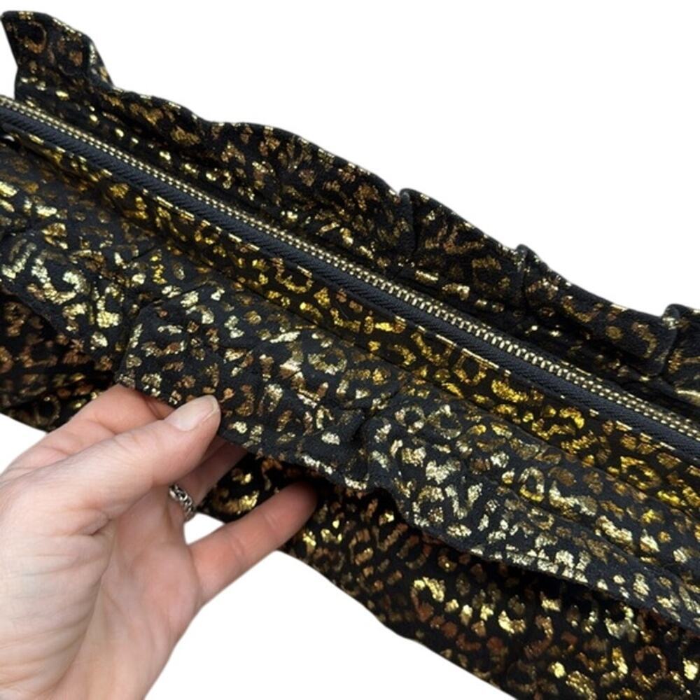 Express Black & Gold Cheetah Print Y2k 80's Ruffl… - image 3